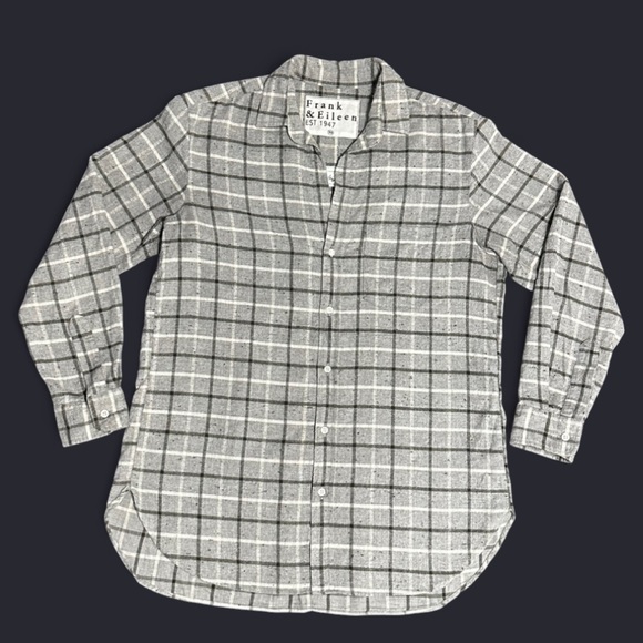 Frank & Eileen Classic Gray Checkered Shirt 🇮🇹 Italian-woven magic - Picture 7 of 7